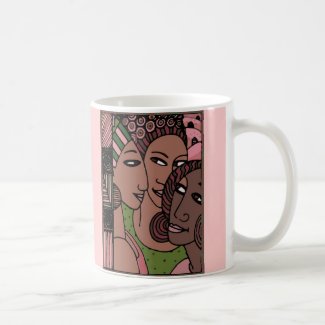 Pink and Green African American Women Mug