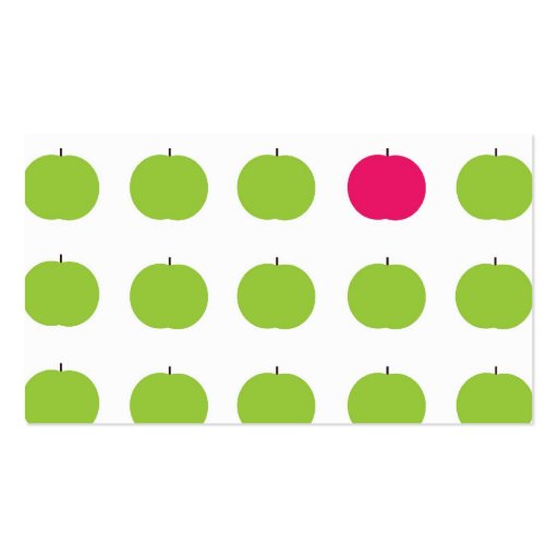 Pink and Green Apple Teacher Busness Cards Business Card Templates (back side)