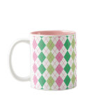 Pink and Green Argyle Mug