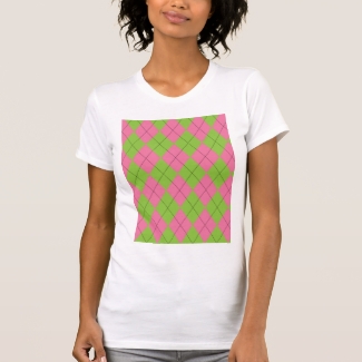 Pink and Green Argyle Shirt