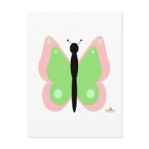Pink And Green Butterfly postcards