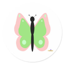 Pink And Green Butterfly stickers