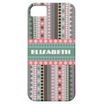 Pink and Green Candy Aztec Zigzag Pattern iPhone 5 Cases