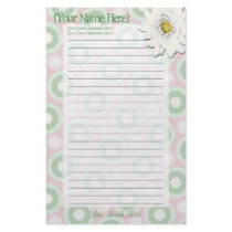 Pink and Green Daisy Personal Stationery