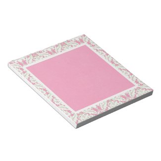 Pink and Green Damask Tear away Notepads