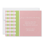 Pink and Green Diamond Invitation