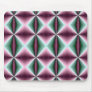 Pink and Green Diamond Patterned Mousepad