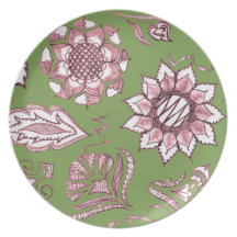 Pink and Green Dinner Plate