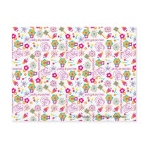 Pink, and Green Floral Pattern Post Cards