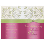 Pink and Green Floral Wedding Program flyers