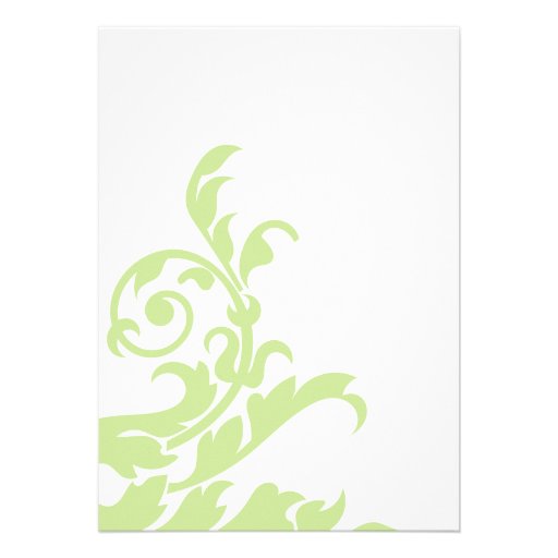 Pink and Green Flourish Wedding Invitation