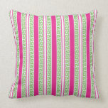 Pink and Green Greek Key Throw Pillows