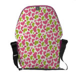 Pink and green hearts Rickshaw messenger bag