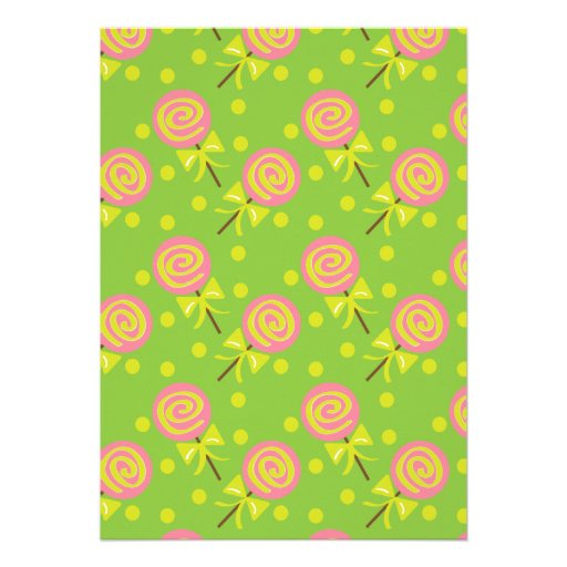 Pink and Green Lollipop Shift Dress Invitations