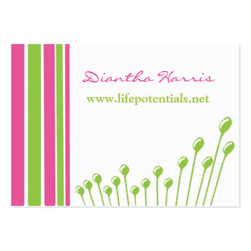 Pink and Green Modern Business Card Templates (front side)