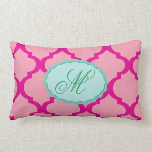 Pink and green Moroccan Throw Pillow Zazzle
