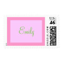 pink and green name stamp