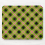 Pink and Green Neon Plaid Mousepads