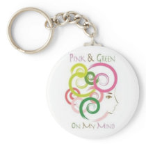 Pink and Green on My Mind Key Chains