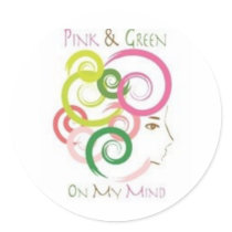Pink and Green on My Mind Sticker