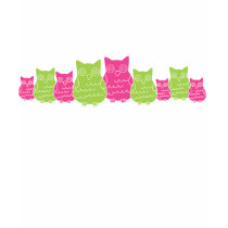 Pink and Green Owls t-shirts