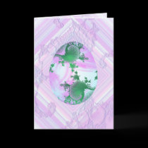 Pink and Green Painted Egg cards