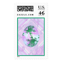 Pink and Green Painted Egg postage