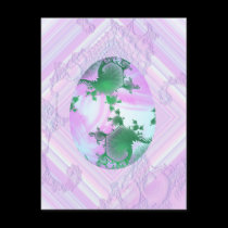 Pink and Green Painted Egg postcards