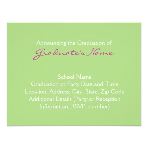 Pink and Green Paisley Graduation Announcement