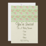 Pink And Green Paisley Invitation invitations