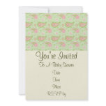 Pink And Green Paisley Invitation