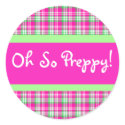 Pink and Green Plaid Preppy Sticker by princesspreppy Pink and Green Plaid Preppy Sticker