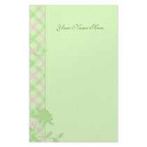 Pink and Green Plaid Stationery