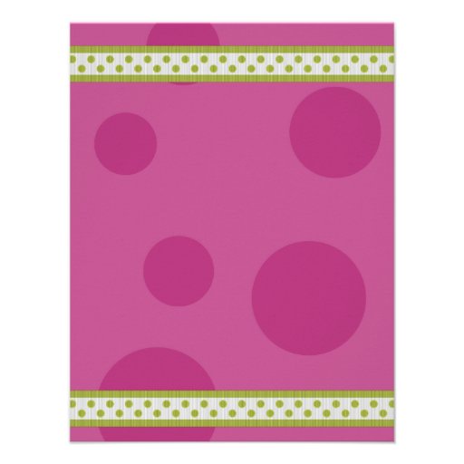 Pink and Green Polka Dots Baby Shower Invitation