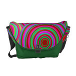 Pink and Green Retro Circles Pattern Commuter Bag
