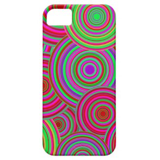 Pink and Green Retro Circles Pattern iPhone 5 Case
