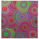 Pink and Green Retro Circles Pattern Napkins