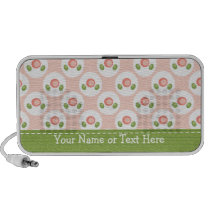 Pink and Green Rose Doodle Speakers Personalized