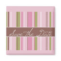 Pink and Green Save The Date Card magnets