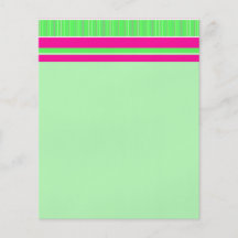 Pink and Green Stripes Stationery Personalized Flyer