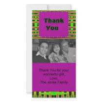 pink and green thank you photo cards