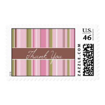 Pink and Green Thank You postage