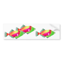 Pink and Green Tropical Fish Bumper Stickers