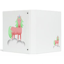 Pink And Green Unicorn On A Cloud binders by mydeas Pink And Green Unicorn On A Cloud binders