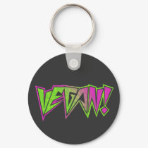 Pink and Green Vegan keychains by Veganista Pink and Green Vegan keychains