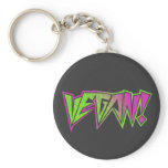 Pink and Green Vegan Keychain