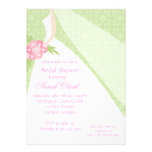 Pink and Green Wedding Dress Bridal Shower Invite