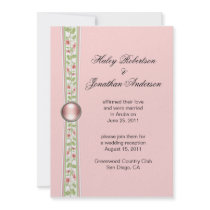 Pink and Green Wedding Reception Invitation by dmboyce Pink and Green Wedding Reception Invitation