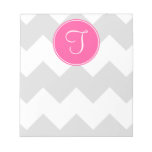 Pink and Grey Chevron Notepad