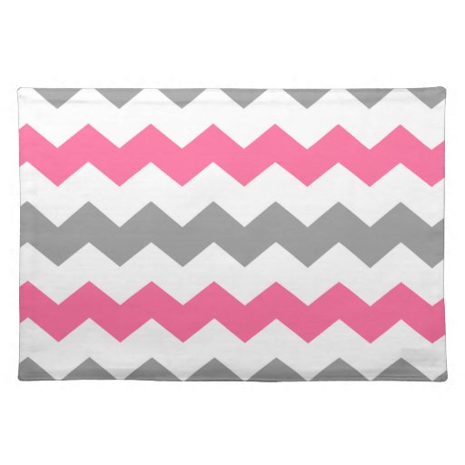 Pink and Grey Chevron Placemat
